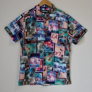 Boardsports Graphic Shirt Los Angeles California Hawaiian Palm Trees NEW Large